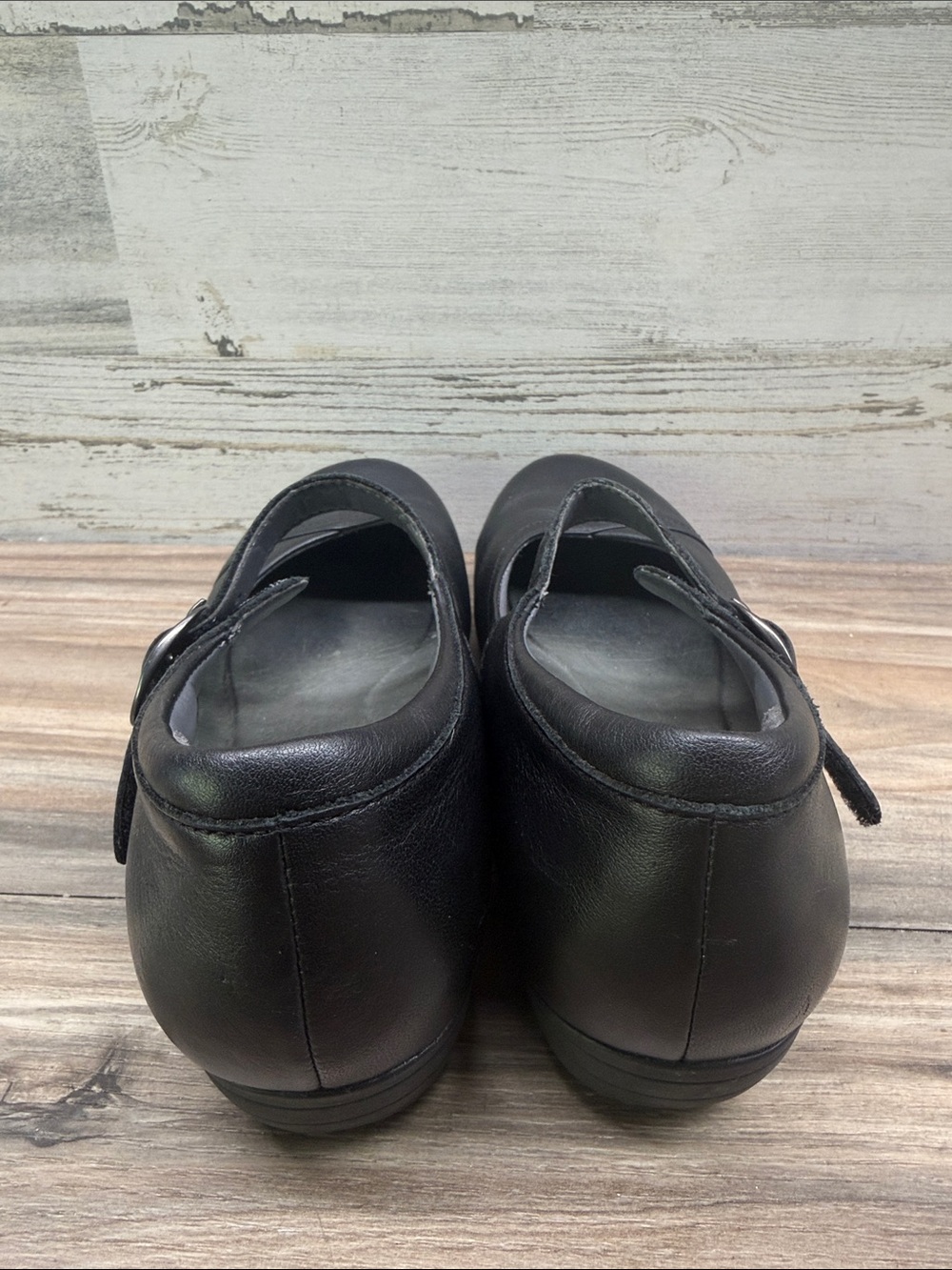 Dansko Loralie Women's Mary Jane size 7 37 Black Leather Round Toe Wedge Shoes - Picture 5 of 7